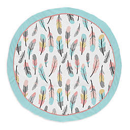 Sweet Jojo Designs® Feather Playmat in Coral/Turquoise