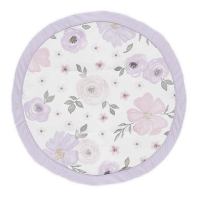 Sweet Jojo Designs&reg; Watercolor Floral Play Mat in Lavender/Grey