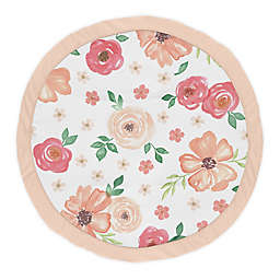 Sweet Jojo Designs® Watercolor Floral Play Mat in Peach/Grey