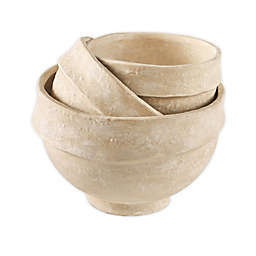 Mud Pie® Paper Mache Nested Bowl Set in White