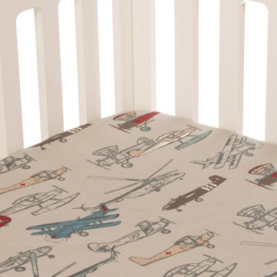 vintage plane crib bedding