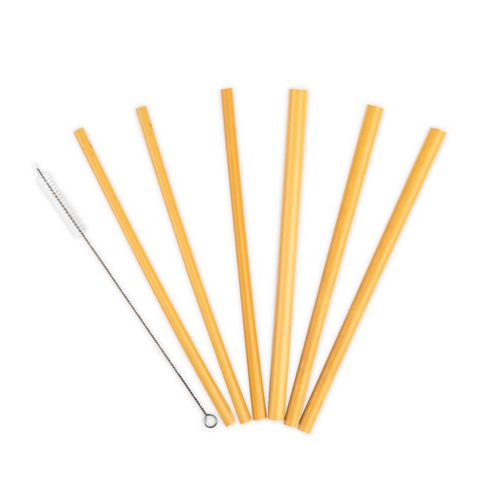 Core Bamboo™ Bamboo Straws with Cleaning Brush (7Piece Set) Bed Bath