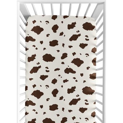 cow print crib sheet