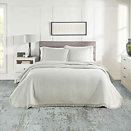 Realeza 3-Piece Woven Jacquard Full Bedspread Set in Grey/White