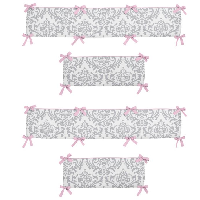 Sweet Jojo Designs Elizabeth Crib Bumper In Pink Grey Bed Bath