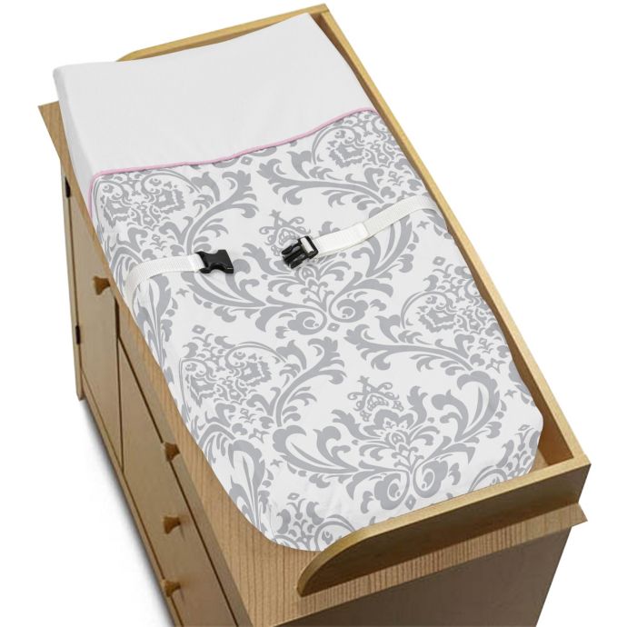 Sweet Jojo Designs Elizabeth Changing Pad Cover in Pink/Grey buybuy BABY