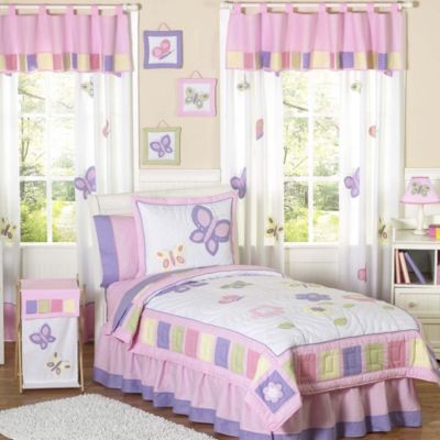 Sweet Jojo Designs Butterfly 4-Piece Twin Bedding Set in Pink/Purple