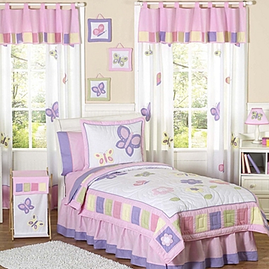 Sweet Jojo Designs Butterfly 4-Piece Twin Bedding Set in Pink/Purple. View a larger version of this product image.
