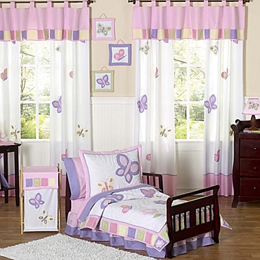 Butterfly Pink & Lavender Toddler Bedding Set By Sweet Jojo Designs 