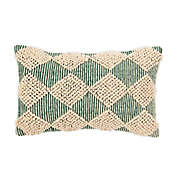 Diamond Oblong Throw Pillow in Green/Ivory