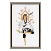 Yoga 12-Inch x 18-Inch Framed Canvas Wall Art
