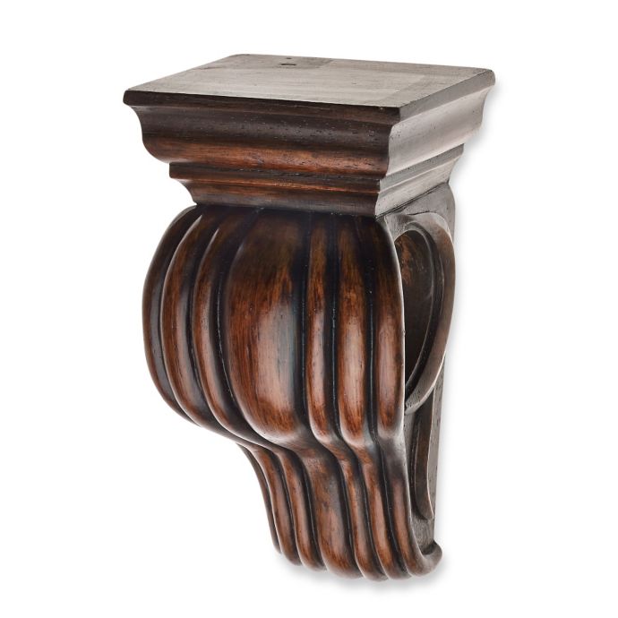 Cambria Classic Wood Drapery Sconce in Dark Brown Bed 