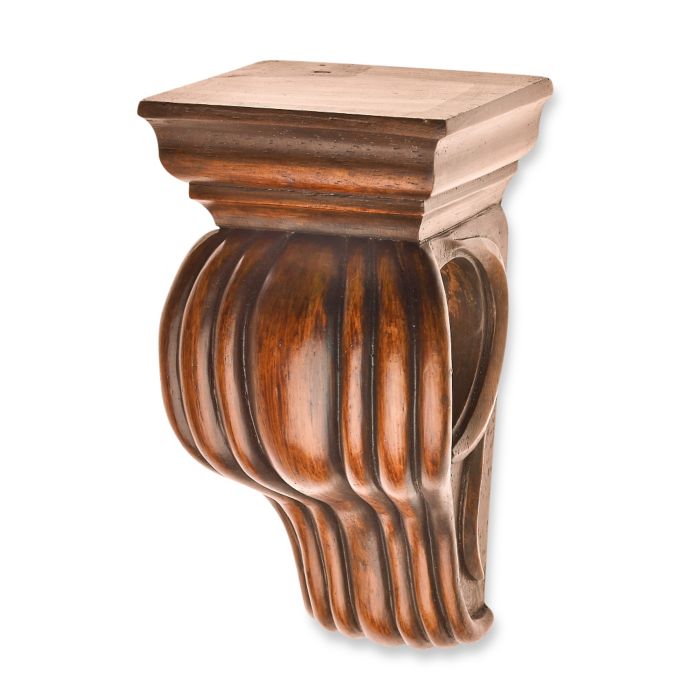 Cambria Classic Wood Drapery Sconce In Medium Brown Bed Bath