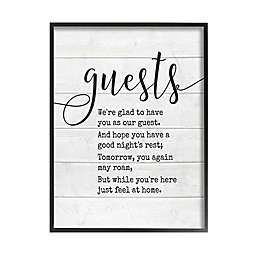 Guests Feel At Home 11-Inch x 14-Inch Framed Canvas Wall Art in Black