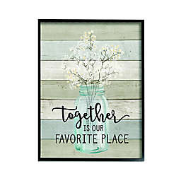 "Together is Our Favorite Place" 24-Inch x 30-Inch Framed Wall Art in Black