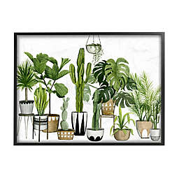 Cacti Succulents Scene 11-Inch x 14-Inch Framed Wall Art in Black