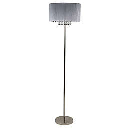 Décor Therapy String Floor Lamp in Brushed Nickel with Fabric Shade
