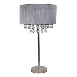 Grey String Table Lamp in Brushed Nickel