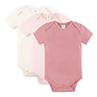 Alternate image 0 for Colored Organics 3-Pack Short Sleeve Organic Cotton Bodysuits in Blossom