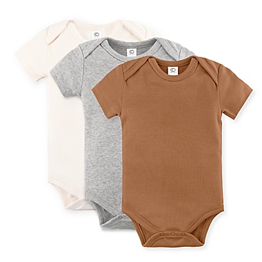 Colored Organics&reg; Size 3-6M 3-Pack Short Sleeve Organic Cotton Bodysuits in Ginger. View a larger version of this product image.