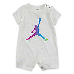 Jordan® Rainbow Logo Sparkle Romper in White