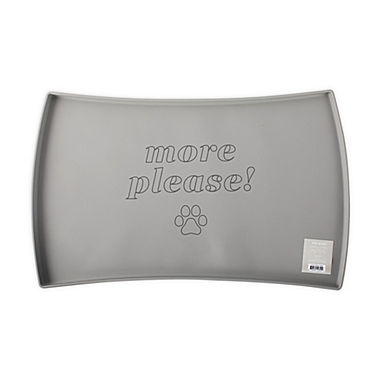 Fringe Studio&trade; &quot;More Please&quot; Pet Mat in Grey. View a larger version of this product image.