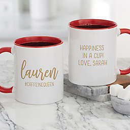 Scripty Style Personalized 11 oz. Coffee Mug in Red