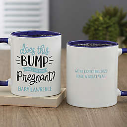 Does This Bump Make Me Look Pregnant Personalized 11oz. Coffee Mug in Blue