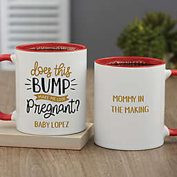 Does This Bump Make Me Look Pregnant Personalized 11oz. Coffee Mug in Red