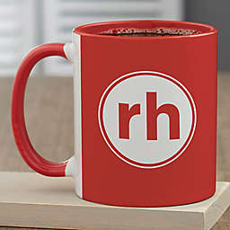 Modern Initials Personalized 11 oz. Coffee Mug in Red