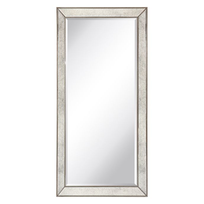 Champagne Bead 80-Inch x 40-Inch Rectangular Leaner Mirror | Bed Bath