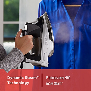 Black + Decker&trade; Professional Steam Iron in Silver/Black. View a larger version of this product image.