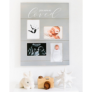 Pearhead&reg; &quot;You Are So Loved&quot; 4-Photo Picture Frame in Grey. View a larger version of this product image.