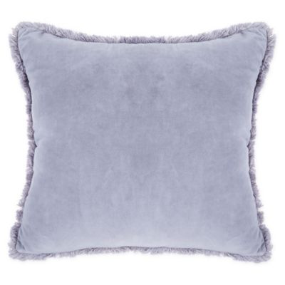 Wamsutta&reg; Vintage Velvet Frayed Ruffle Square Indoor/Outdoor Throw Pillow in Grey