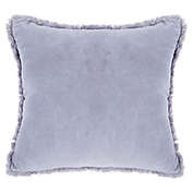 Wamsutta&reg; Vintage Velvet Frayed Ruffle Square Indoor/Outdoor Throw Pillow in Grey