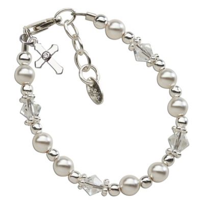 sterling silver christening bracelet