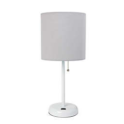 Limelight Stick Table Lamp with USB Charging Port in White