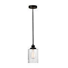Alternate image 0 for Globe Electric Annecy 1-Light Plug-In or Hardwire Pendant Light in Dark Bronze with Seeded Glass