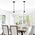 Alternate image 1 for Globe Electric Annecy 1-Light Plug-In or Hardwire Pendant Light in Dark Bronze with Seeded Glass