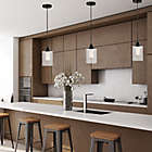 Alternate image 3 for Globe Electric Annecy 1-Light Plug-In or Hardwire Pendant Light in Dark Bronze with Seeded Glass