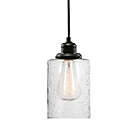Alternate image 4 for Globe Electric Annecy 1-Light Plug-In or Hardwire Pendant Light in Dark Bronze with Seeded Glass