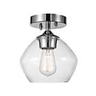 Alternate image 0 for Globe Electric Harrow 1-Light Semi-Flush Mount Ceiling Light in Chrome with Clear Glass Shade