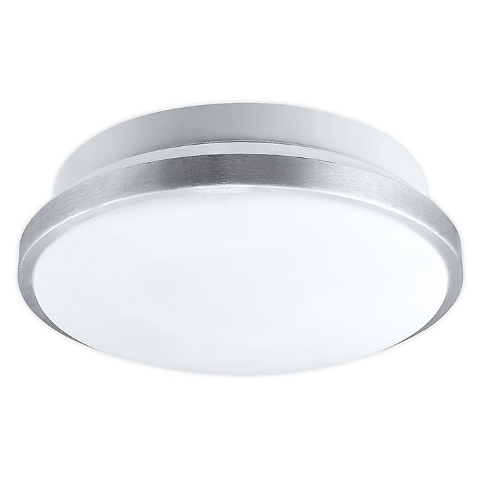 Globe Electric 14 Duobright Dimmable Integrated Led Flush Mount Ceiling Light In Brushed Steel Bed Bath Beyond - Globe Electric Jackson 1 Light Flush Mount Ceiling In Dark Bronze