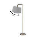 Alternate image 7 for Globe Electric Barden Floor Lamp in Brass with Light Gray Velvet Shade