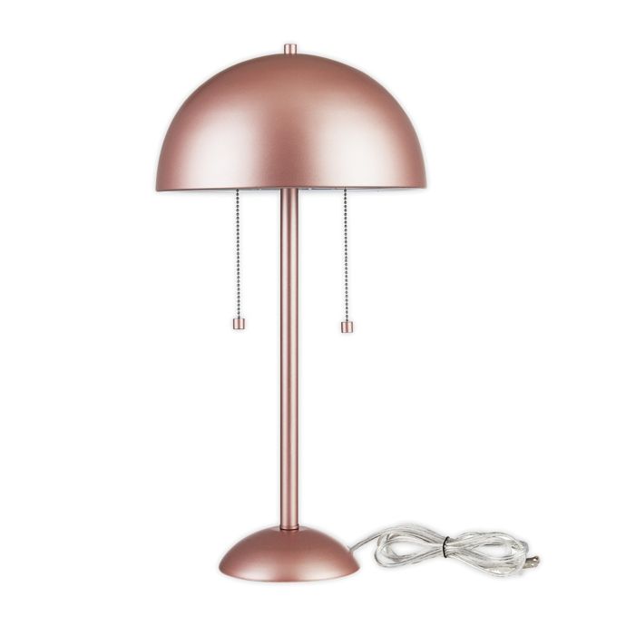 Globe Electric Haydel 2 Light Table Lamp In Mtte Rose Gold With Dome Shade Bed Bath Beyond