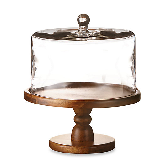 Alternate image 1 for Madera Pedestal Plate with Glass Dome