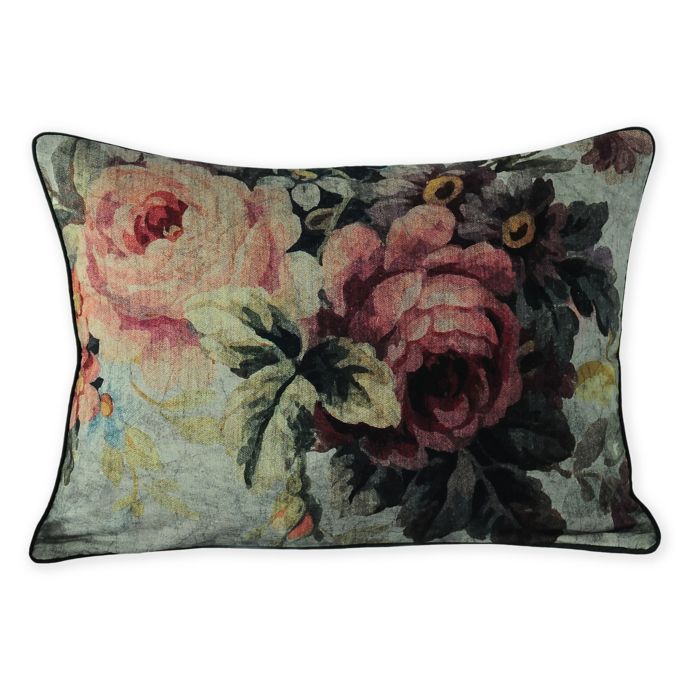 MM Linen Vintage and Cameo Velvet Rosa Oblong Throw Pillow in Pink