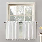 Alternate image 1 for No.918&reg;Mariela Floral Trim 24-Inch Semi-Sheer Rod Pocket Curtain Pair and Valance Set