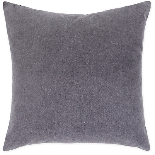 Alternate image 1 for O&O by Olivia and Oliver™ Solid Velvet Reversible Square Throw Pillow in Onyx