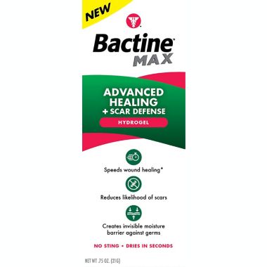 Bactine&trade; MAX 0.75 oz. Advanced Healing and Scar Defense Hydrogel. View a larger version of this product image.